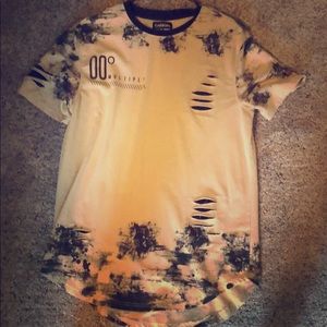 Carbón Brown and Black ripped T-Shirt